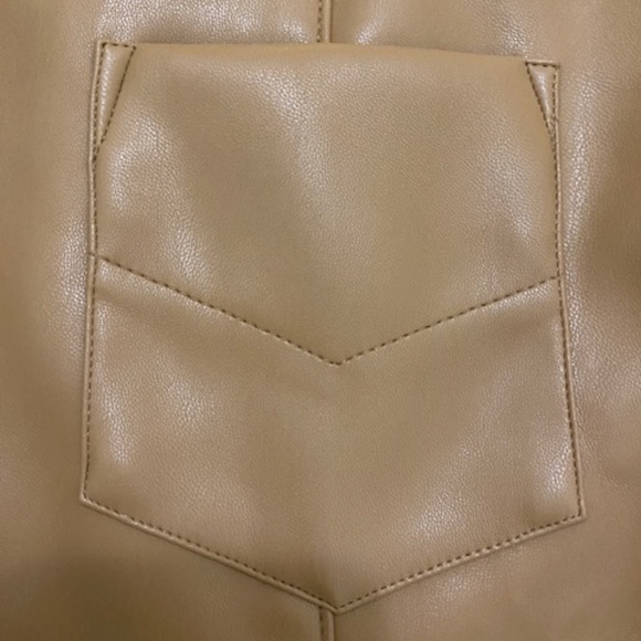 Simon Miller Bandera Vegan Leather Short Sleeve Shirt Size S - Picture 5 of 8